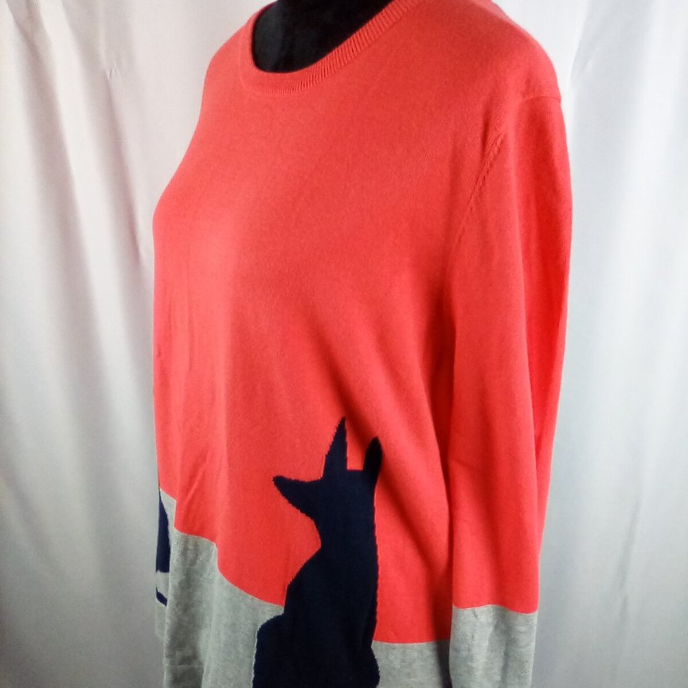 Crown & Ivy Women's Color Block Sweater With Wolv… - image 4